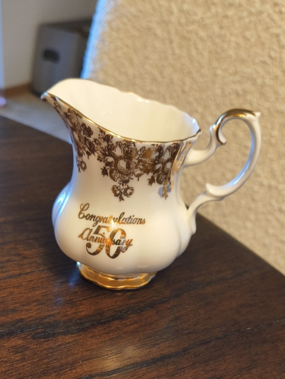 Royal Albert White and Gold Bone China Pitcher